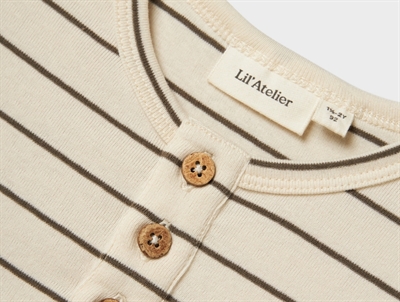 Lil\' Atelier bluse turtledove med striber og knapper