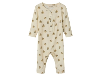 Heldragt fra Lil' Atelier i turtledove med museprint og trykknapper