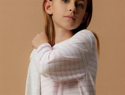 Name It bluse hvid med lyserøde striber