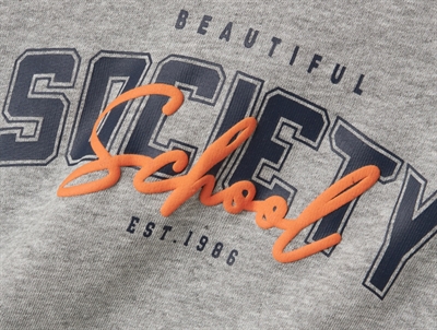 Name It hoodie grey melange med frontprint
