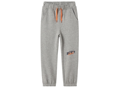 Name It sweatpants gråmeleret med tekstprint