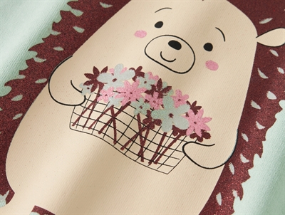 name it sweatshirt i mintgrøn nuance med pindsvin print