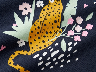 name it sweatshirt i mørkeblå nuance med gepard print