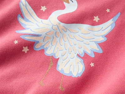 name it sweatshirt i rosa nuance med svane print