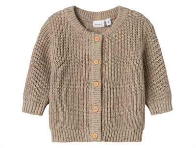 Name It Baby strikcardigan i island fossil med knapper