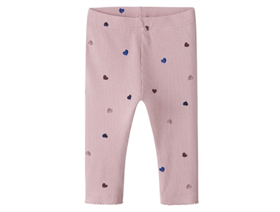 Name It leggings i lyserød nuance med små hjerter