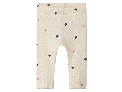Name It leggings i beige nuance med små hjerter