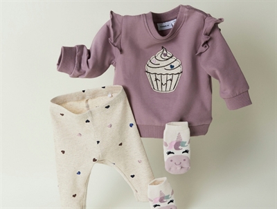 Name It leggings i beige nuance med små hjerter