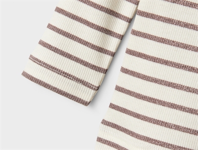 name it mini bluse peppercorn med striber og glimmerkant 