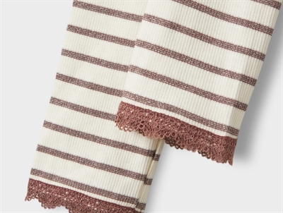 name it mini leggings peppercorn med striber og blondekant detalje