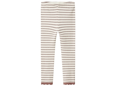 name it mini leggings peppercorn med striber og blondekant forside