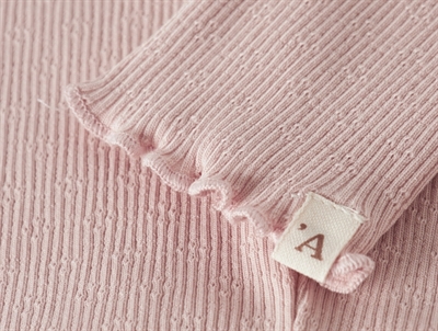 Lil\' Atelier BABY leggings i cameo rose med flæsekant