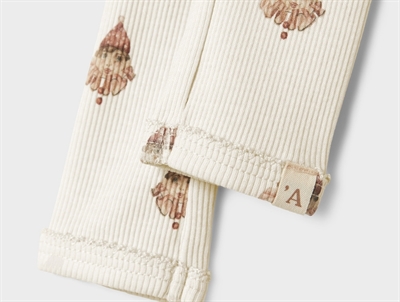Lil\' Atelier BABY leggings i pastel parchment med klovneprint
