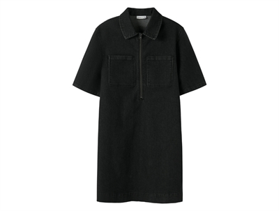Name It denimkjole dark grey med lynlås og lommer