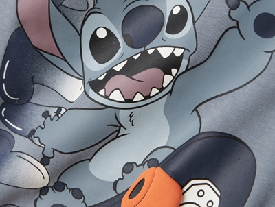 Name It MINI langærmet t-shirt i gråblå nuance med Stitch print