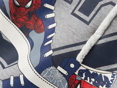 Name It MINI sweatshirt i grå nuance med Spiderman print og snøredetalje