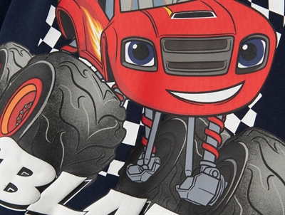 Name It MINI langærmet t-shirt i mørkeblå nuance med Blaze print