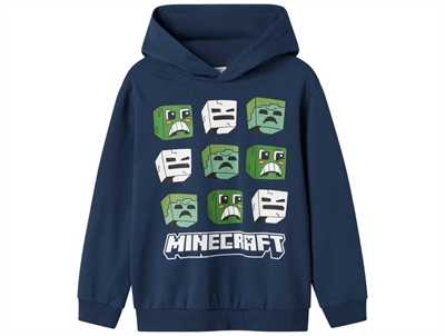 Name It hoodie insignia blue med Minecraft print