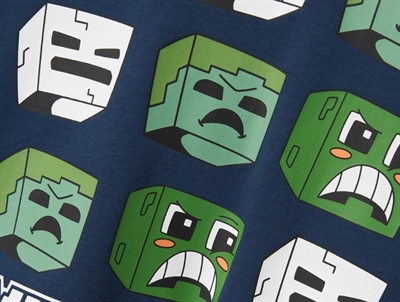 Name It hoodie insignia blue med Minecraft print