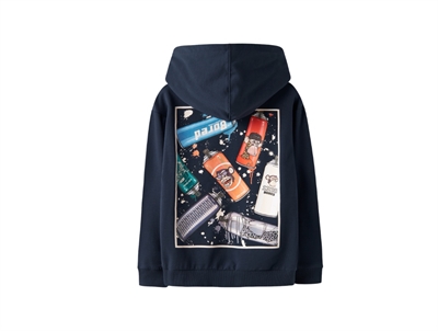 Name It hoodie navy blazer med Bored print