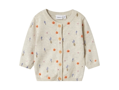Name It cardigan i beige nuance med små blomster