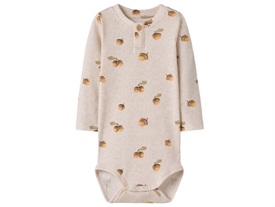 Name It body i beige nuance med agernprint