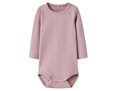 Name It body i lyserød nuance med hulmønster