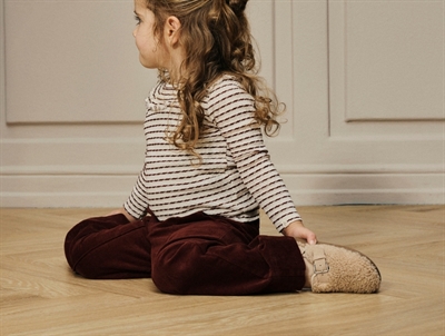 Lil\' Atelier MINI fløjlsbukser i brun nuance med brede ben