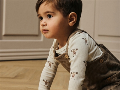 Lil' Atelier body turtledove med vægtløfterprint