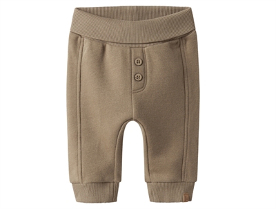 Lil\' Atelier BABY bukser i beige nuance med knapper og ribkanter