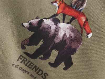 Name It MINI sweatshirt grå melange med dyreprint tæt på