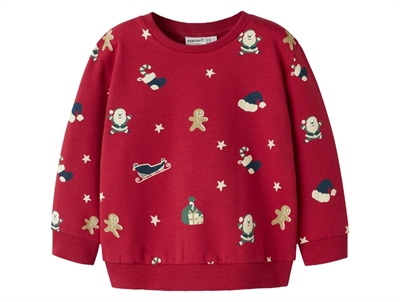 Name It sweatshirt jester red med juleprint