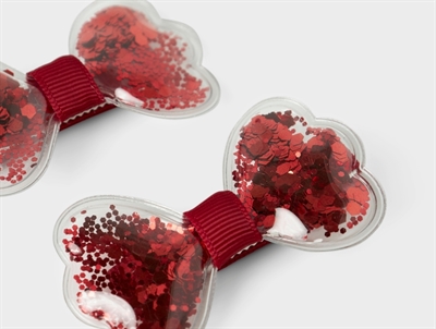 Name It 2-pack hårspænder i rød med sløjfer