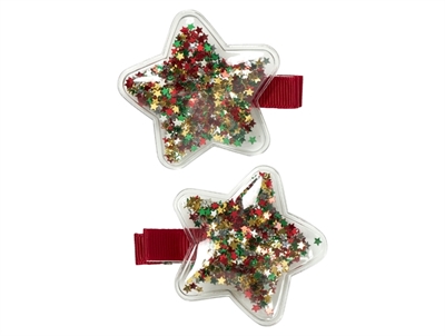 Name It hårspænde i rød med glitter stjerne