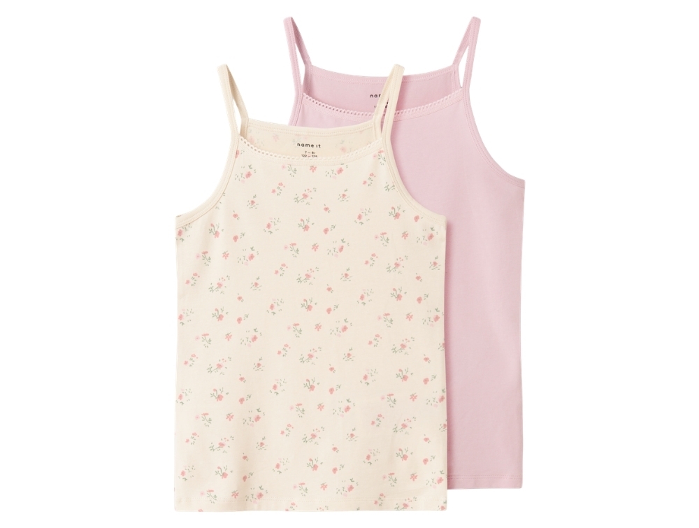 Name It Undertrøje Turtledove Med Blomsterprint (2-pak) - Str.    7-8y 122/128cm