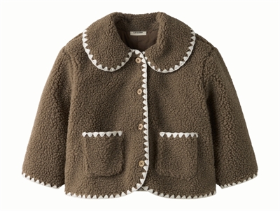 Lil' Atelier teddyjakke shitake med krave