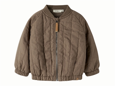 Lil' Atelier bomberjakke i brun nuance med lynlås og ribkanter