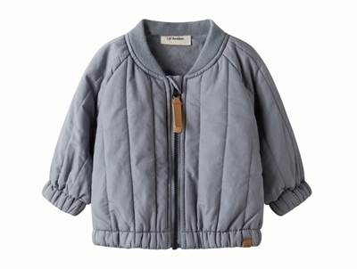 Lil' Atelier bomberjakke i blå nuance med lynlås og ribkanter
