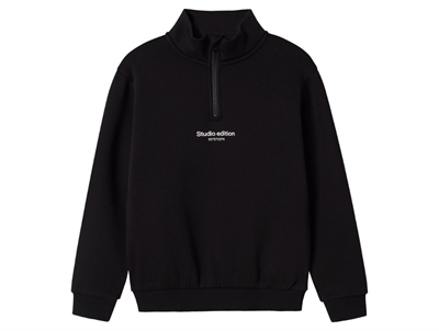 Name It sweatshirt sort med halv lynlås