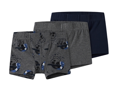 name it boxershorts i grå og mørkeblå nuancer med print