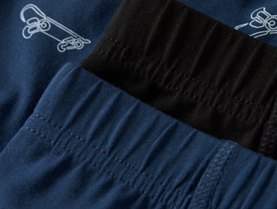 name it boxershorts i blå og sorte nuancer med skateboard print