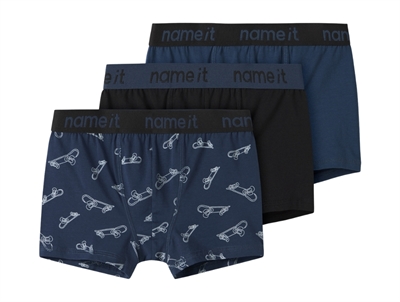 Name It boxershorts i blå nuance med skateboardprint