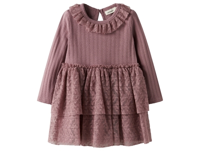 Lil' Atelier kjole i nostalgia rose med tyl og flæser