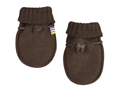 Joha vanter i mørkebrun uld med elastiklukning