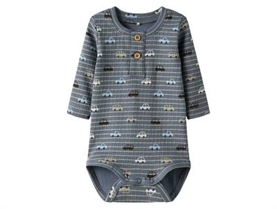Name It body blå flint stone med biler og knapper foran