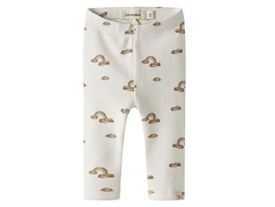 Lil' Atelier leggings coconut milk med regnbueprint