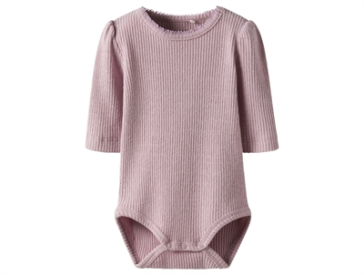 Name It body lyserød keepsake lilac i rib med glimmer foran