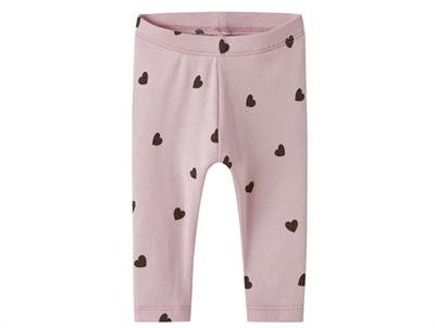 Name It leggings burnished lilac med hjerteprint