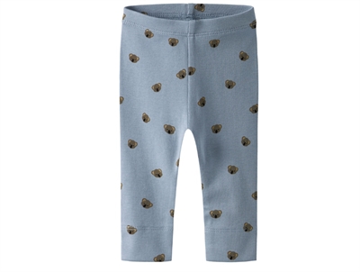 Name It leggings i støvet blå nuance med bamseprint
