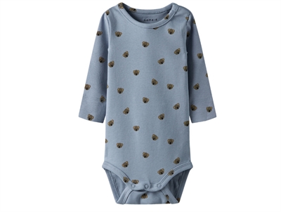 Name It body dusty blue med bamseprint
